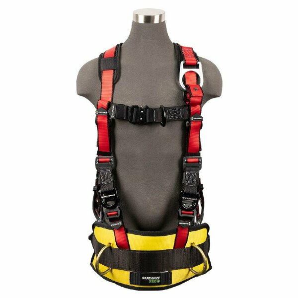 Safewaze Oil & Gas Full Body Harness: 1D, Derrick Belt, QC Chest, FD, TB Legs FS77635-OD